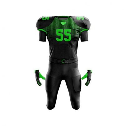 Custom Football Uniform Set – Black & Green Gear