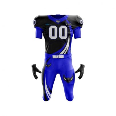 Custom Football Uniform Set – Blue & Black Gear