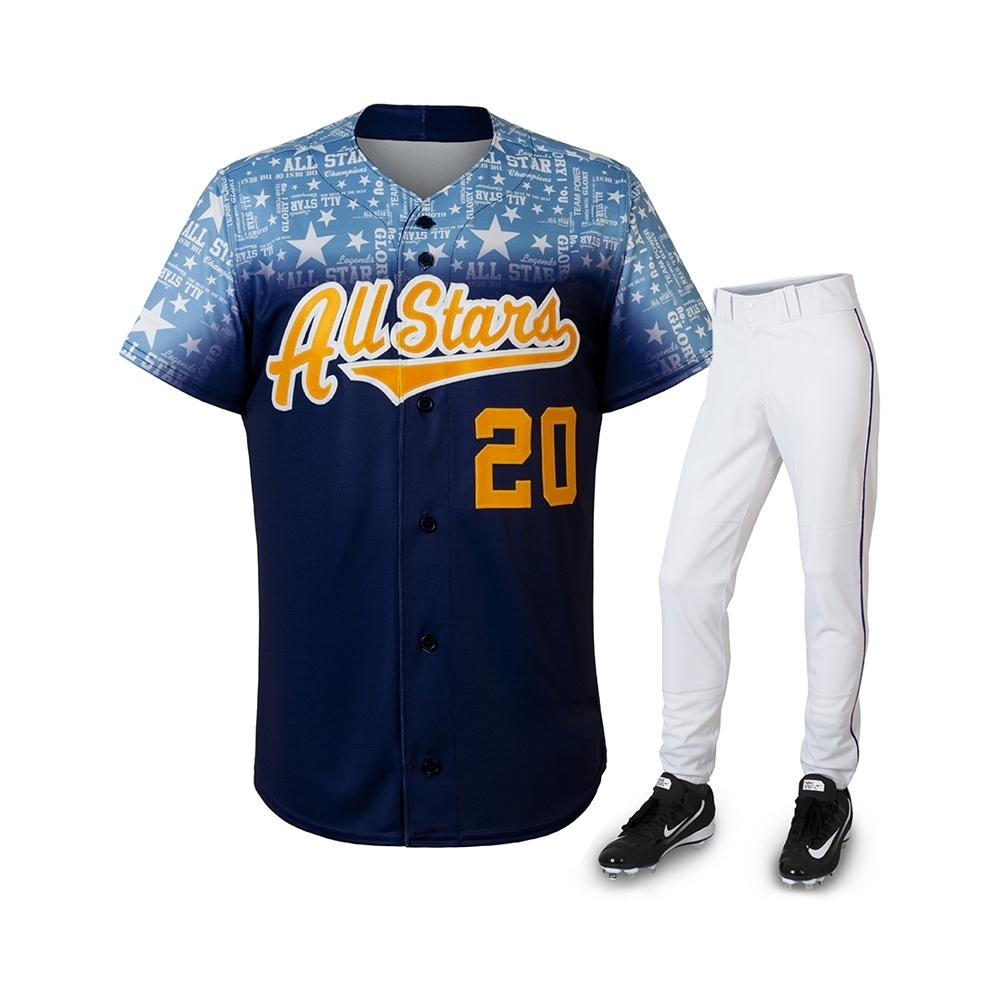 Men Custom Baseball Uniform Set | Blue & Yellow Men Custom Baseball Uniform Set | Blue & Yellow